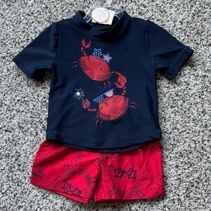 Carter's Blue and Red Swim Trunks for Kids